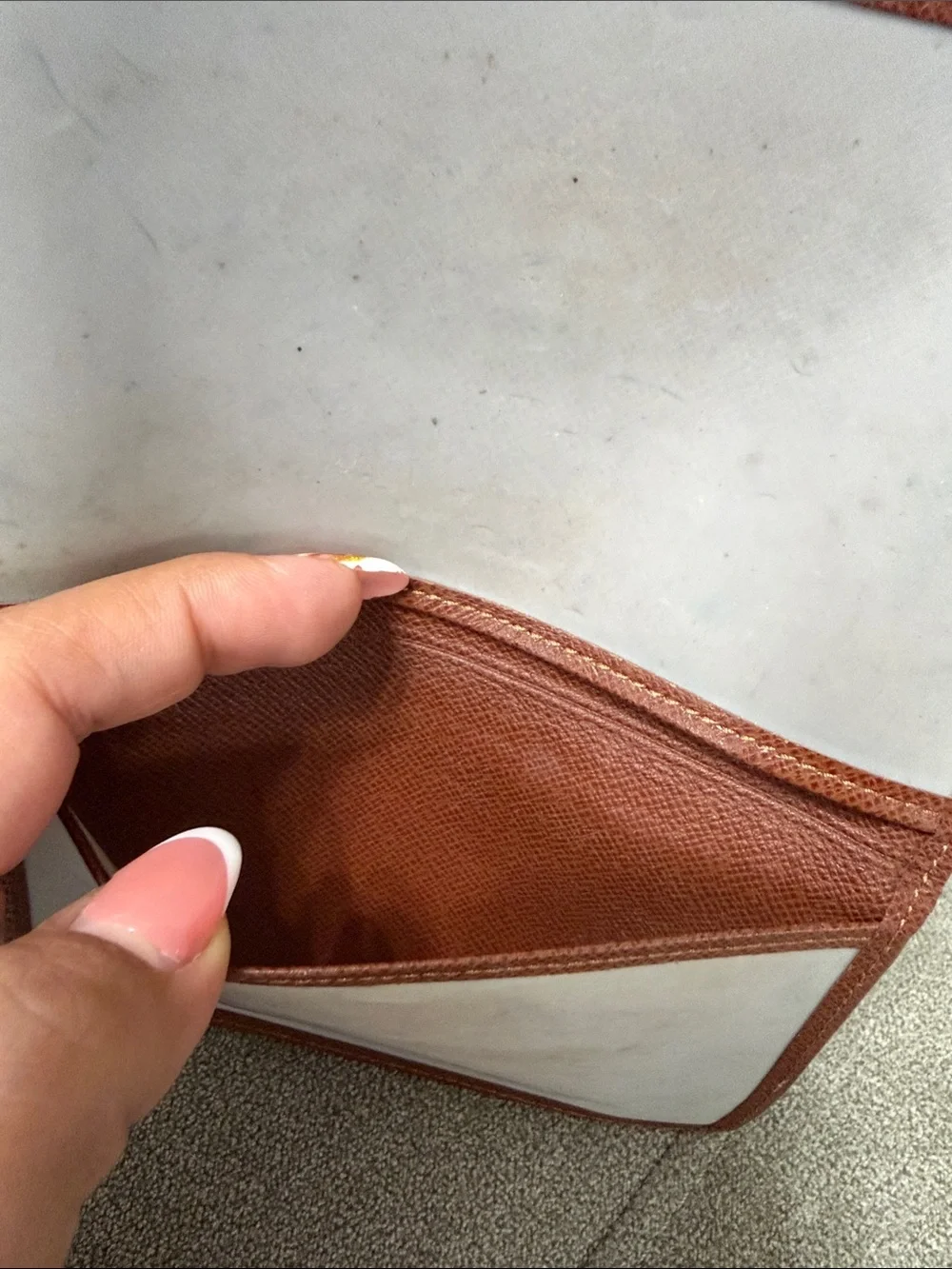 Louis Vuitton Brown Textured Leather Card